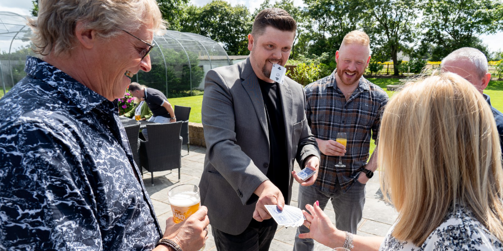 Mark Roberts performing close-up magic